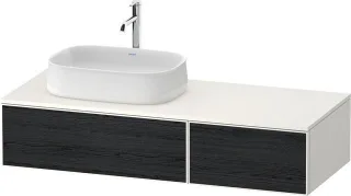 Duravit Zencha Konsolenwaschtischunterbau wandhängend Eiche Schwarz & Weiß Matt & Supermatt 1300x550 ZE4816016840000