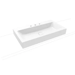 Kaldewei Cono Aufsatzwaschtisch 902206033001 3086, 90x50x12cm, weiss Perl-Effekt, 3 Hahnlöcher