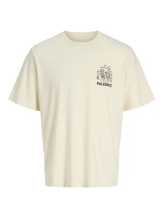 JACK&JONES - JORVACATION TEE SS CREW NECK TG JNR Antique White - Gr. - 152