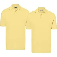 James & Nicholson Poloshirt Doppelpack Feines Herren Piqué-Polohemd mit gestrickten Bündchen JN070 (Doppelpack, 2er-Pack) Sportlicher Schnitt mit Seitenschlitzen
