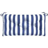 vidaXL Sitzauflage Gartenbank-Auflage Blau&Weiß Gestreift 110x50x7 cm Stoff, (1 St)