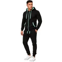 L.gonline Freizeitanzug Herren Freizeitanzug Jogginganzug Sweatwear 704 (Kapuzenjacke mit Reißverschluss, Hose, 2-tlg), Hose und Jacke