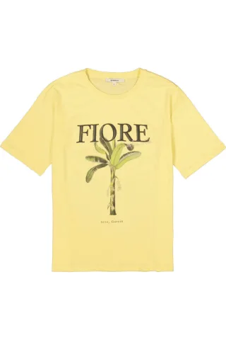Garcia - Lässiges T-Shirt mit sommerlichem Frontprint gelb - Gr. - XS