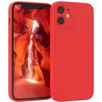EAZY CASE Handyhülle für Apple iPhone 12 Mini Hülle Silikon 5,4 Zoll, Silikon Schutzhülle mit Kameraschutz stoßfest handycover elastisch Rot