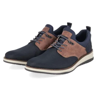 Rieker Slipper - Gr. 43 - Blau - Textil & Synthetik