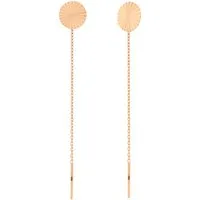 Golders Paar Ohrhänger Durchzieher Ohrringe aus 585 Rotgold (mit runden Plättchen, 2-tlg), Damen Gold Schmuck Geschenk