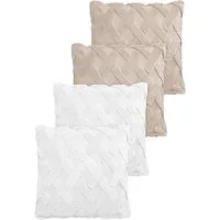 Aspero Dekokissen 4er Set Kissenbezüge Sofia, Plüsch Couchkissen 45 x 45 cm mit Cashmere Feeling