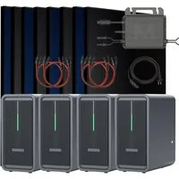 SUNNIVA Balkonkraftwerk 4000W Balkonkraftwerk mit 8,96 kWh Speicher, (MARSTEK 4x B2500-D, BIFAZIAL FULLBLACK komplett Steckdose, PV Solaranlage Komplettset mit Solarspeicher, 8x 500W N-Type Glas-Bifacial Module)