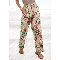 Vivance by Lascana Palazzohose aus bequemer Webware (mit fixiertem Bindegürtel) aus gewebter Viskose mit Bindegürtel, leichte Sommerhose, Strandhose
