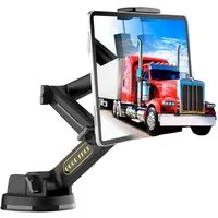 S&T Design Tablet-Halterung Tablet Handy Halterung Wohnmobil 360° KFZ Auto Armaturenbrett Scheibe, (bis 13 Zoll, Langer Arm & Hitzebeständig, Tablet & iPad Halterung, KFZ, LKW, Wohnmobil, Traktor & Baustellenfahrzeuge für Handy & Tablets)