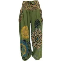 Guru-Shop Relaxhose Weite Pluderhose mit breitem Bund und Boho.. Ethno Style, alternative Bekleidung