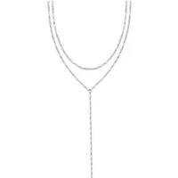 Hey Happiness Y-Kette mit Plättchen, Wasserfeste Edelstahl Lasso Halskette, Layer Lariat Damen Kette, Vergoldet 18K Roségold
