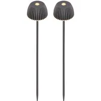 Briloner Leuchten LED Außen-Tischleuchte RIFFLE, LED wechselbar, Warmweiß, 6x78,5 cm, 2er-Set, Akku tauschbar, Outdoor, Balkon, Terrasse