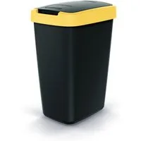 Prosperplast Mülleimer Mülleimer Compacta Q 12 Liter Kunststoff schwarz/gelb 260x196x370mm