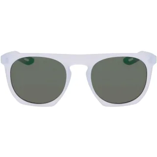 Nike - "Flatspot XXII Wayfarer" Logo-Sonnenbrille, Rund (Platin/Grün)