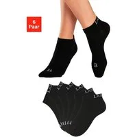 LASCANA ACTIVE Sneakersocken Damen Sportsocken, Kurzsocken ohne Frottee Laufsocken (Packung, 6-Paar, Gr. 35-38 bis 39-42) mit eingestricktem Marken Logo
