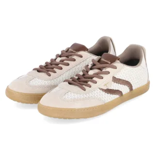 Tamaris Low Sneaker - Gr. 38 - Beige - Leder & Textil