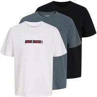 Jack & Jones T-Shirt JJMUNK TEE SS CREW NECK 3PK MP (Packung, 3-tlg) aus Baumwolle, normale Passform, mit Rundhalsausschnitt