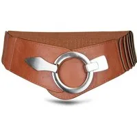 Vanessa & Melissa Taillengürtel Damen Eleganter Gürtel in 6 cm Breite, Vielseitiger Kleidergürtel Elastischer Taillengürtel, Gürtel mit silberner Ring-Schließe