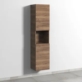 Sanipa 3way Hochschrank mit 2 Türen und 1 offenem Fach, Eiche-Tabak SM11750