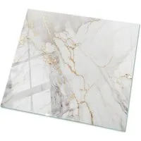 Tulup Tischplatte Oberplatte Tisch Glas Eleganter Marmor mit Adern Tischplatte aus Glas