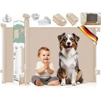 KIDIZ Türschutzgitter Treppenschutzgitter ausziehbar bis 180cm für Kinder, Babys & Haustiere (Schutzgitter für Treppen & Türen inkl. Bodenanker & Montagezubehör), Raumtrennung Absperrgitter kindersicheres Treppengitter