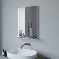 AQUALAVOS Spiegel Wandspiegel Badspiegel mit Ablage 50x70 80x60 100x60 cm Dekospiegel, Geeignet für Flur, Schlafzimmer, Wohnzimmer usw (Ohne Beleuchtung)