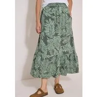 CECIL Maxirock mit Blätterprint