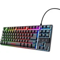 Trust Trust GXT 833 Thado Gaming Tastatur TKL USB QWERTZ LED Beleuchtung Mäuse (RGB Beleuchtet PC Keyboard DE Layout)