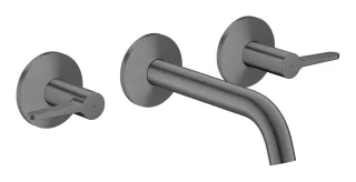 Hansgrohe 3-Loch Waschtischarmatur AXOR One Unterputz Wandm. 160mm Hebelgriff brushed black chrome 48150340
