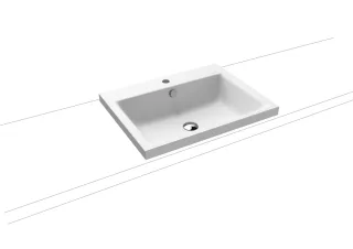 Kaldewei Aufsatzwaschtisch PURO Mod.3154, 600x460, alpinweiß matt,PEFF,AD,m. 1HL  900406013711