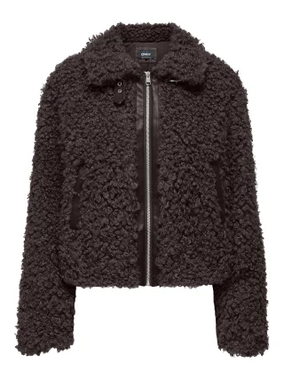 ONLY - ONLTILDA TEDDY JACKET CC OTW Chocolate Torte - Gr. - S