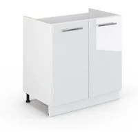 Vicco Unterschrank Fame-Line, Weiß Hochglanz/Weiß, 80 cm ohne Arbeitsplatte (1-St)