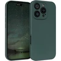 EAZY CASE Handyhülle für Apple iPhone 16 Pro Hülle Silikon 6,3 Zoll, Silikon Schutzhülle mit Kameraschutz kratzfestes Bumper Nachtgrün