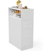 JEOBEST Nachttisch Nachttische mit 4 Etagen Stauraum, (1-St)Schmaler Beistelltisch,für Schlafzimmer,Wohnzimmer,Moderner Stil