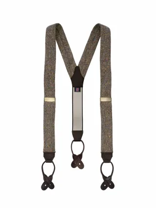 Albert Thurston Herren Royal-Tweed-Hosenträger Braun 100 % echter Donegal Tweed