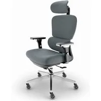 CLOUVOU Bürostuhl Ergonomisch, Schreibtischstuhl bis 150 kg - Testsieger (ProSeat - Chefsessel für Arbeitszimmer, 4D Gaming Armlehnen & 3D Kopfstütze), Blade Wheels, Homeoffice, Gaming Stuhl, Drehstuhl
