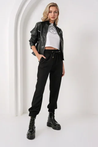 Kordelzug Elastischer Bund Skinny Leg Jogginghose