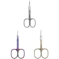 TPFBeauty Hautschere aus rostfreiem Edelstahl, (Nagelhautschere / Augenbrauenschere), mit gebogener Scherenspitze - Silber