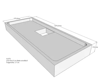 Neuesbad Wannenträger für Bette extraflach 170x70x6,5 SD22764