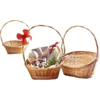 Dekoleidenschaft Geschenkbox Präsentkorb "Natur" aus Weide in 3 Größen, Geschenkkorb leer (1 St), Henkelkorb, Weidenkorb
