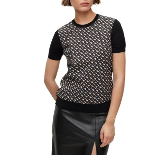 Boss - "Fordana" Pullover Top für Damen, Logo, kurzärmlig (Glänzend)