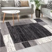 Mazovia Designteppich Modern Teppich Kurzflor Wohnzimmerteppich Robust und pflegeleicht GRAU, 60 x 100 cm, Fußbodenheizung,Allergiker geeignet,Farbecht,Pflegeleicht,Geometrisch