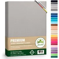 leevitex® Spannbettlaken Premium, verschiedene Größen, Stoffgewicht 195 g/m², 40 cm Steghöhe, Jersey-Elasthan, Gummizug: rundum, (1 Stück), verschiedene Farben, OEKO-TEX® STANDARD 100 zertifiziert