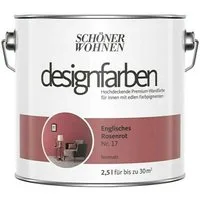 SCHÖNER WOHNEN FARBE Wand- und Deckenfarbe Englisches Rosenrot Nr. 17, Tropf- und spritzgehemmt, Konservierungsmittelfrei