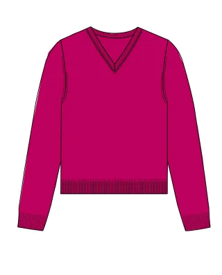 CLARINA - NOS V-Pullover, 1/1 Arm, uni 410 magenta - Gr. - 46