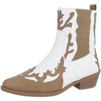 Ital-Design Damen Cowboyboots Western Stiefelette (87118143) Blockabsatz Western- & Bikerboots in Hellbraun