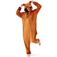 Corimori Partyanzug Onesie Ganzkörper Kostüm für Erwachsene, Capybara-Kostüm Herren Karneval Capybara Wasserschwein Nagetier,L