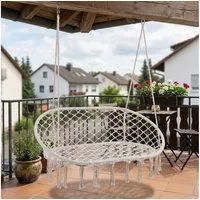 casa.pro Hängesessel, »Kailua« 2-Sitzer 135x129x65 cm 200 kg Indoor Outdoor Cremeweiß