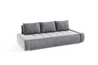 Sofa 3-Sitzer mit Schlaffunktion VOGAR Stoff Monolith Hellgrau
